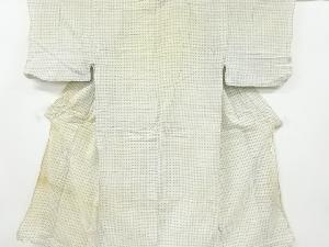 アンティーク　木綿絣柄織り出し単衣着物